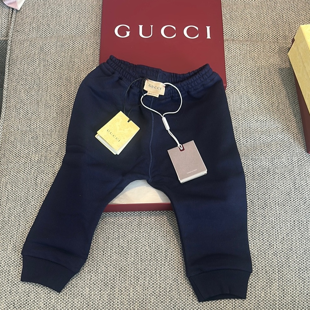 Gucci Kids Navy Blue Bottoms